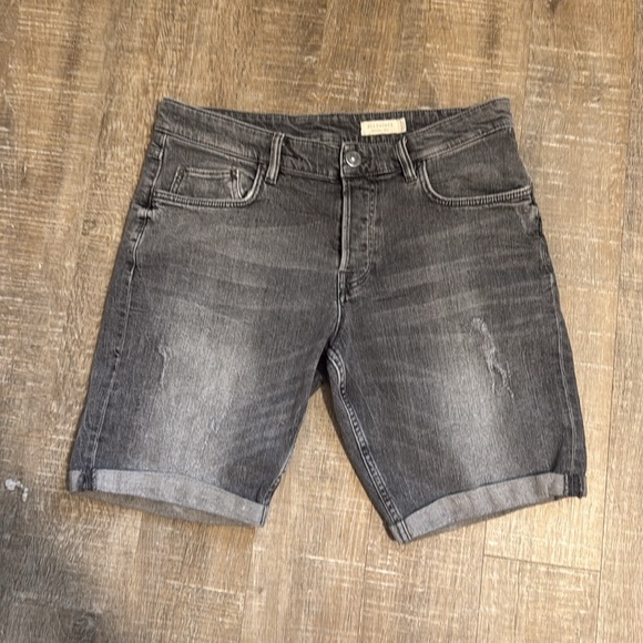 Allsaints| Men's washed Black Denim Shorts | Size 32 - Picture 2 of 10